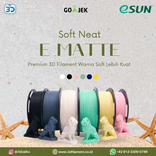 eSUN PLA Matte Premium 3D Filament Warna Soft Neat Winding Lebih Kuat